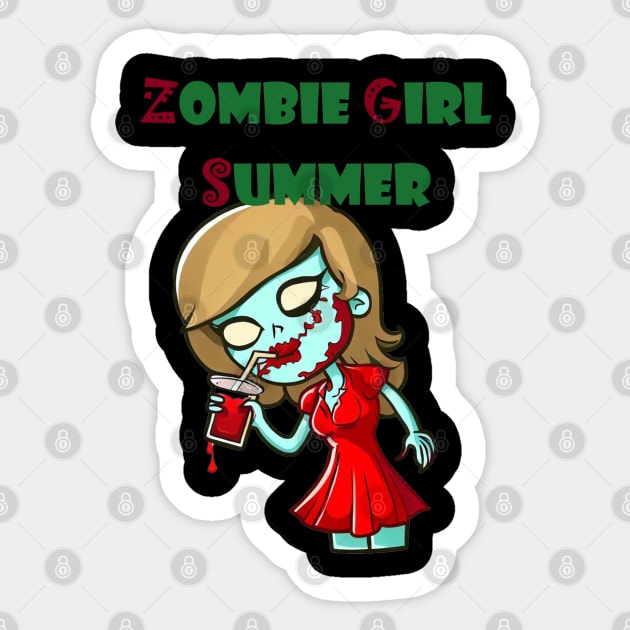 Zombie Girl Summer Sticker by CAutumnTrapp